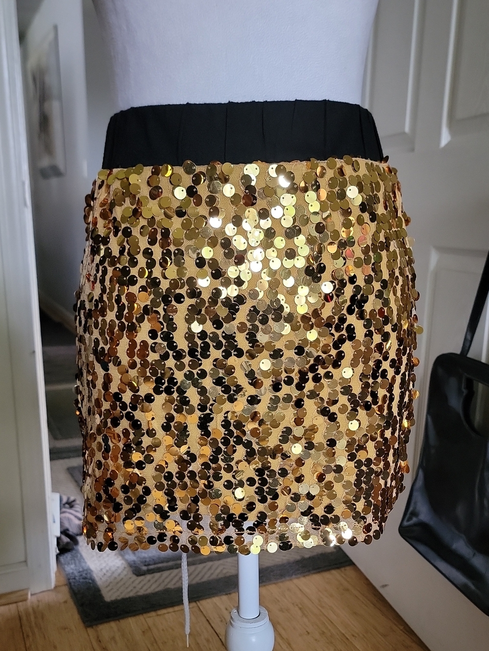 Arden B Gold Sequin Mini Skirt